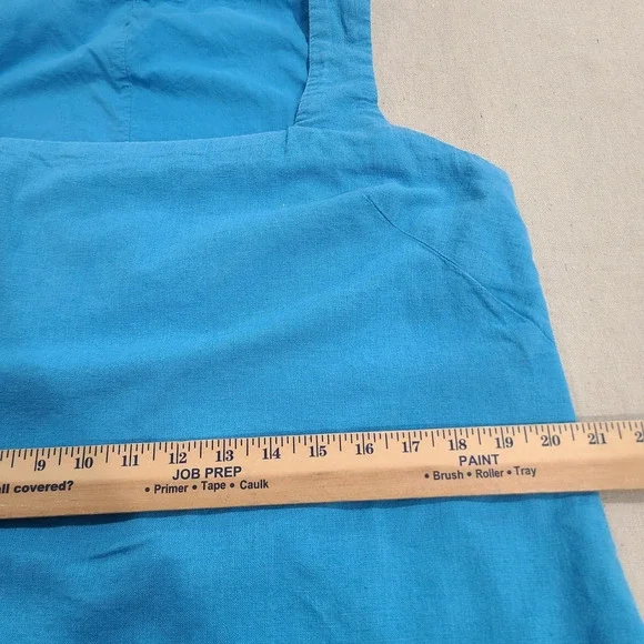 Abercrombie & Fitch Linen Blend Mini Square Neck Shift Dress Beach Coastal XL - Picture 10 of 11